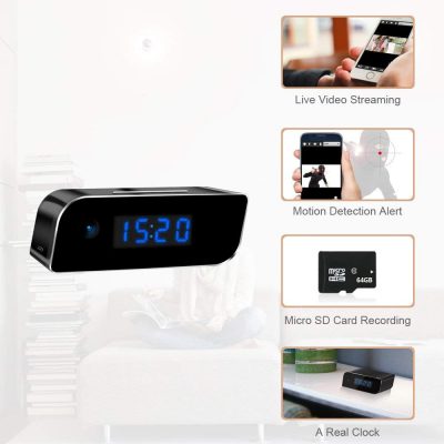 1080P WIFI Mini Camera Time Alarm Clock Wireless Motion Sensor IP Security Night Vision Micro Home 1 - Hidden Camera