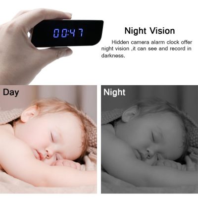 1080P WIFI Mini Camera Time Alarm Clock Wireless Motion Sensor IP Security Night Vision Micro Home 2 - Hidden Camera