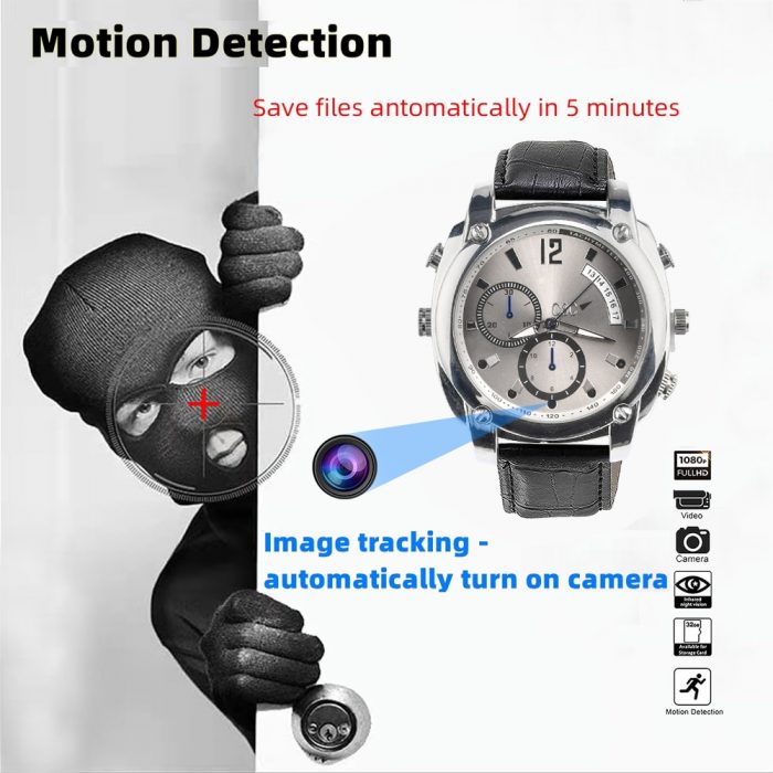 HD 1080P Men Fashion Wrist Watch Camera IR Night Vision Video Sound Recording Motion Dection Invisible 1 - Hidden Camera