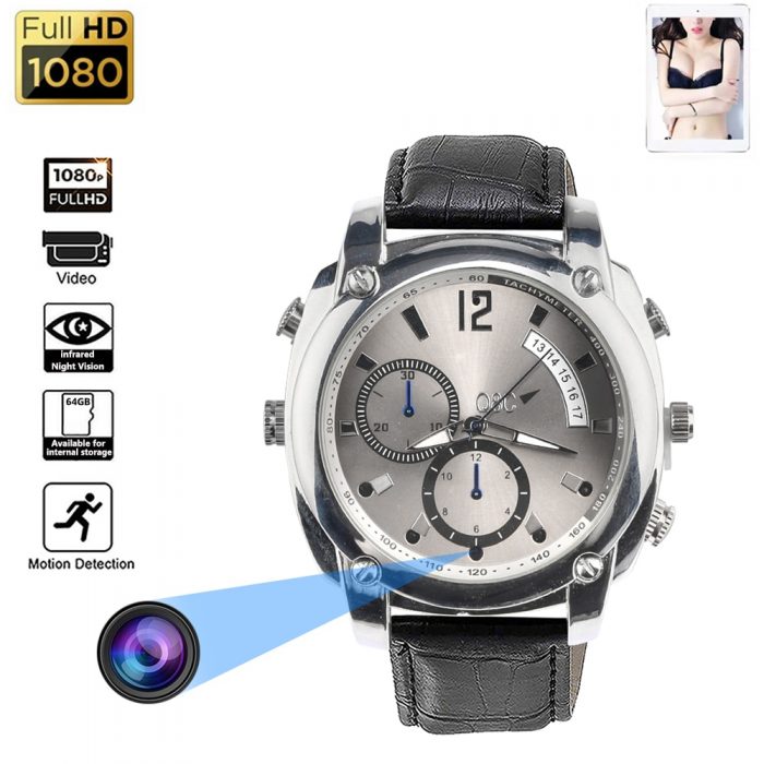 HD 1080P Men Fashion Wrist Watch Camera IR Night Vision Video Sound Recording Motion Dection Invisible - Hidden Camera