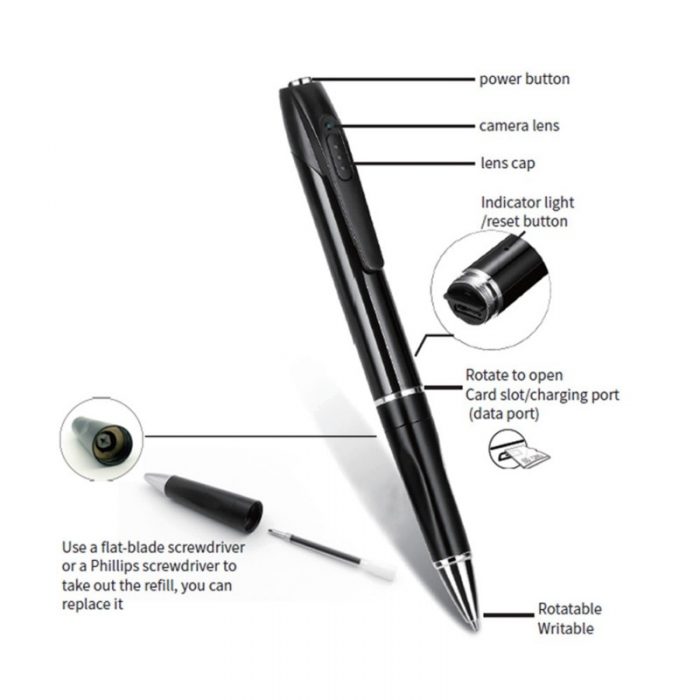 Mini Camera Pen Pocket Sport Digital Voice Video Recorder for Business Conference 1080P Wearable Body Micro 1 - Hidden Camera